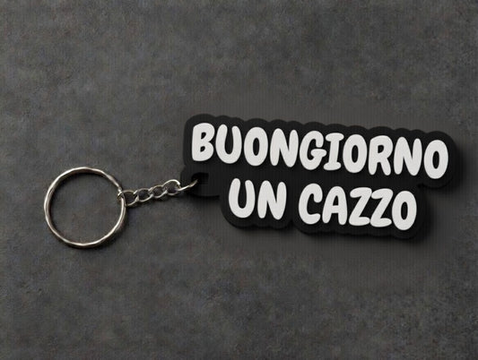 Portachiavi “Buongiorno un cazzo” – Gadget ironico 3D | Badalab